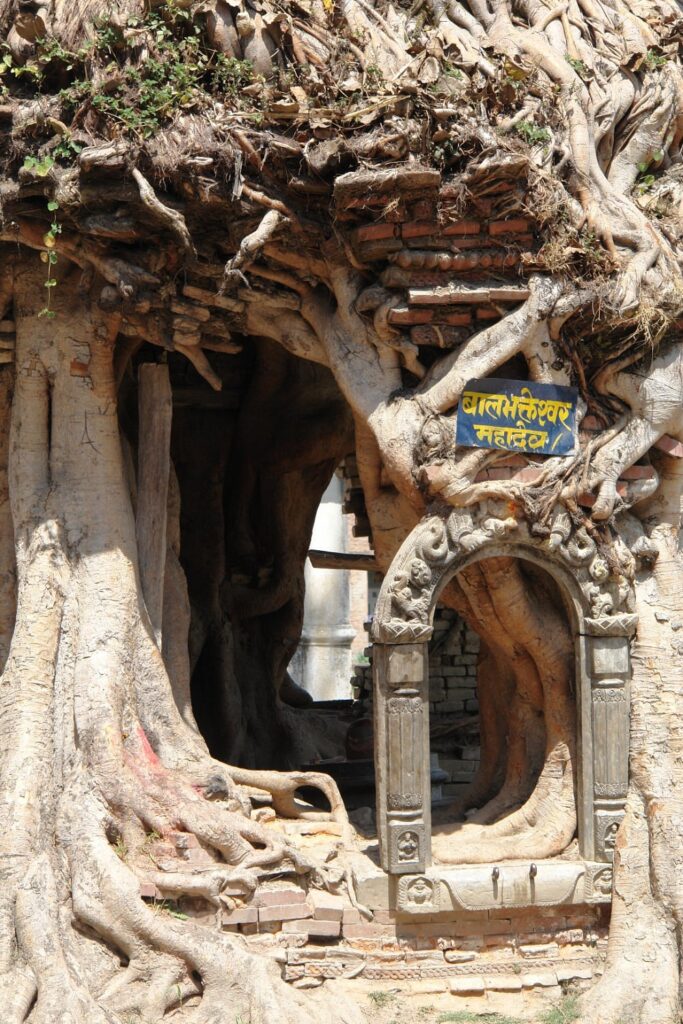 Uttar Gaya (Gokarna), a sacred Hindu pilgrimage site near Kathmandu, Nepal, known for ancestral rituals on the banks of the Bagmati River, with devotees performing Shraddha and Tarpan in a serene natural setting.